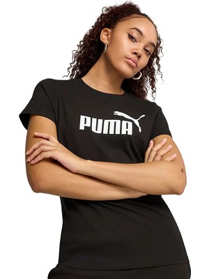 Puma Essentials No. 1 Kadın Siyah Günlük Stil T-Shirt 68237001