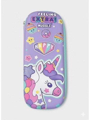 Tumba's 3 Boyutlu Eva Kabartma Unicorn Su Geçirmez Kalem Kutusu