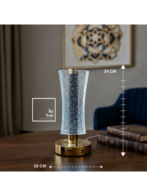 İki Yedi Konsept Corvinus 775 Dokunmatik Şarjlı LED Masa Lambası 3 Renk Modern Lüks Gece Ofis Aydınlatma