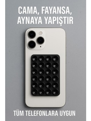 Case Collection Vantuzlu Silikon Telefon Tutucu Cama Yapışan Kaymaz Tutucu Tüm Telefonlarla Uyumlu