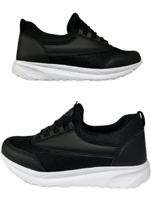 Parley Fileli Lastikli Siyah Spor Ayakkabı