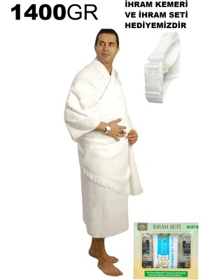 luxurianthome Lüks Hac Ihramı 1400 gr Ihram Kemeri ve Ihram Seti Hediye