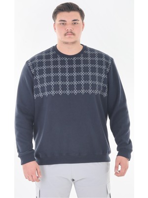 Maruf Shop Erkek Büyük Beden 122 KILO-158 Kilo Arası Için Uygun Geniş Kalıp Bisiklet Yaka Pamuklu Selanik Kazak