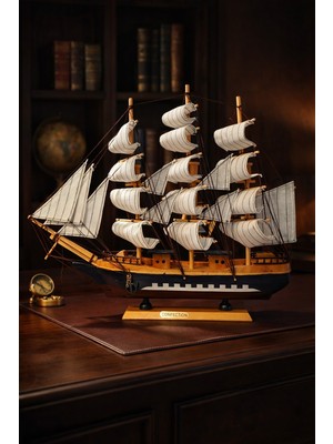 Biton Toptan 40X40 cm El Yapımı Ahşap Yelkenli Gemi Maketi – Premium Ofis & Ev Dekoru, Prestijli Hediye 532-D