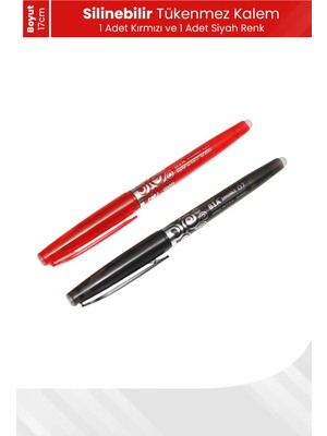 luxurianthome Silinebilir Tükenmez Kalem - 1 Adet Kırmızı 1 Adet Siyah