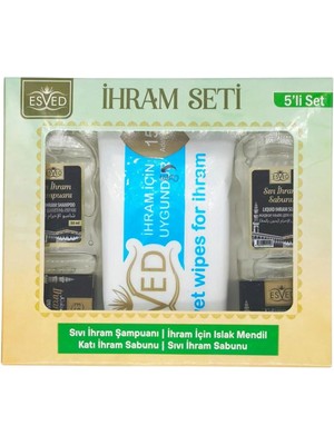 luxurianthome Esved Kokusuz Ihram Seti 5li , Ihram Sıvı Sabunu, Ihram Şampuan, Ihram Sabun, Ihram Islak Mendil