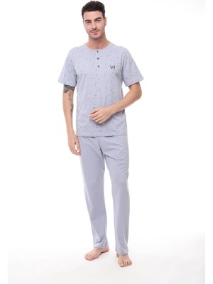 Pijadore 1411 Erkek Kısa Kollu Düğmeli Pijama Takım