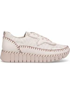 Mammamia D26YA-3850 Kadın Hakiki Deri Casual Ayakkabı Krem