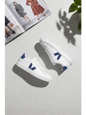 Ayakkabı Fuarı Elit VRA1900 Erkek Klasik Sneaker Beyaz - Mavi