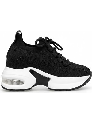 Ayakkabı Fuarı Elit HML2051 Kadın Taşlı Yürüyüş Ayakkabısı Siyah