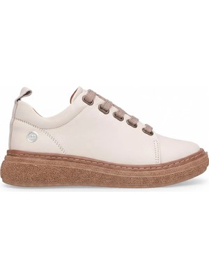 Mammamia D26YA-7750 Kadın Hakiki Deri Casual Ayakkabı Krem