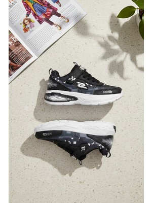 Ayakkabı Fuarı Elit 26YASWS0076 Filet Erkek Çocuk Klasik Sneaker Siyah - Beyaz