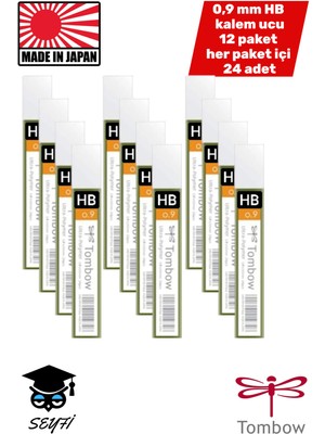Tombow 0,9 mm Hb Kalem Ucu 12 Paket Her Paket Içi 24 Adet
