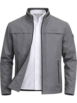 Sivaist Gri Erkek Pamuk Polyester Karışımlı Su ve Rüzgar Geçirmez Mevsimlik&yazlık Mont