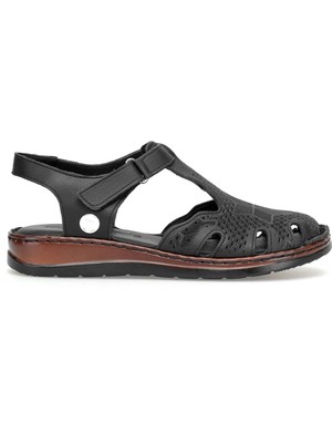 Mammamia D26YS-2360 Kadın Hakiki Deri Düz Sandalet Siyah