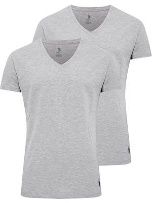 U.s. Polo Assn. Erkek Premium Pamuklu 2'li V Yaka Kısa Kol T-Shirt Atlet
