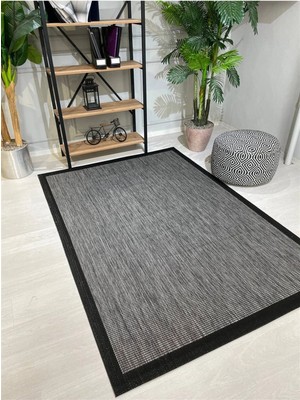 NarStore Home Sisal Beyaz Gri Jüt Hasır Bordürlü Model Renk Dokuma Yıkanabilir Toz Vermez Halı