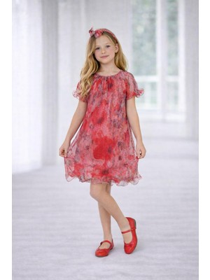 Dıgıl Kids Kız Çocuk Çok Renkli Tül Elbise
