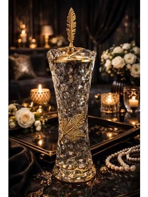 Banum Luxury Lux Hem Vazo Hem Çelik ve Cam Tütsülük 2 -1 Arada