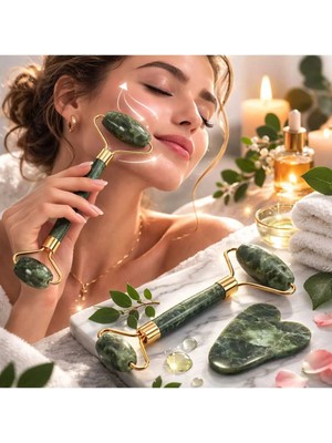 Banum Luxury Yeşim Taşı Yüz Masaj Rollerı Seti