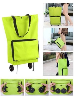 xirshop Katlanabilir Tekerlekli Çantalı Çarşı Pazar Arabası Alışveriş Çantası Piknik Çantası