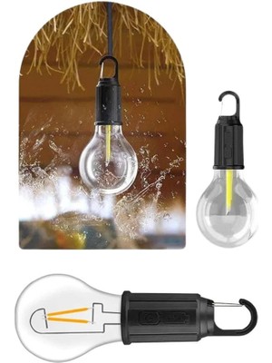 xirshop Taşınabilir Şarjlı LED Ampul Askılı Lamba Kamp Bahçe Lambası