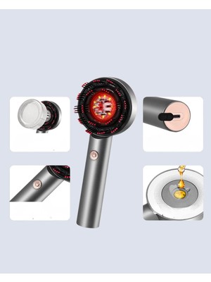 xirshop LED Teknolojili Elektrikli Saç Masaj Fırçası Mikro Akımlı