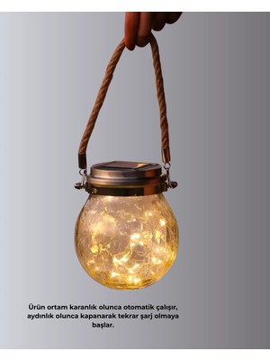 xirshop Güneş Enerjili Cam Sarkıt Bahçe Balkon Teras Aydınlatma 30 LED