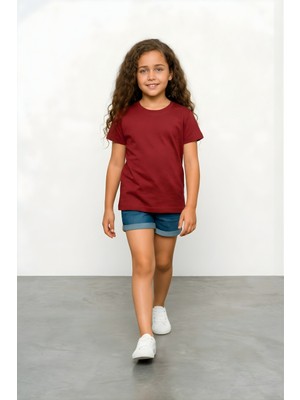 Windy Island Kız Çocuk Bisiklet Yaka %100 Pamuk Kısa Kollu T-Shirt