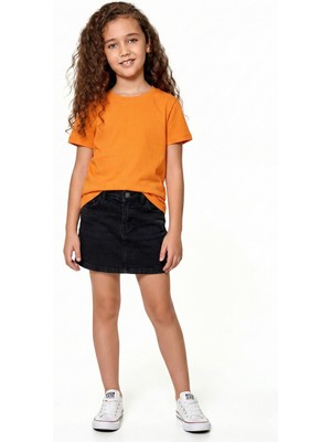 Windy Island Kız Çocuk Bisiklet Yaka %100 Pamuk Kısa Kollu T-Shirt