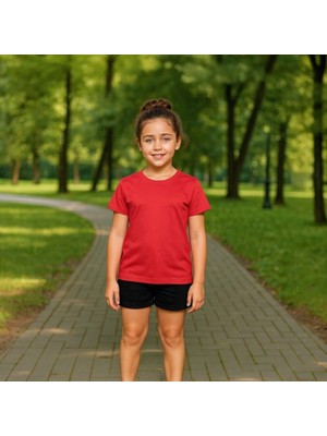 Windy Island Kız Çocuk Bisiklet Yaka %100 Pamuk Kısa Kollu T-Shirt