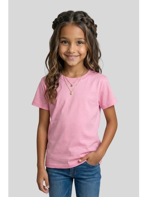 Windy Island Kız Çocuk Bisiklet Yaka %100 Pamuk Kısa Kollu T-Shirt