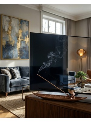 Piccomino Bohem Tarz Ahşap Sandal Tütsülük ve Dekoratif Heykel - Antre/salon Aksesuarı