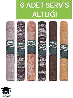 6 Adet Servis Altlığı Pvc Silinebilir
