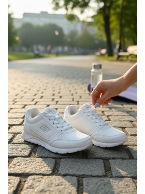 Enoch Kadın File Detaylı Hafif Taban Spor Ayakkabıv
