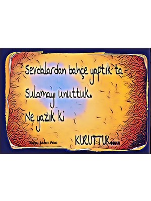 tp Retro Vintage 5 mm Ahşap Üzerine Sevdalardan Bahçe Temalı Poster Tablo 20X30 cm