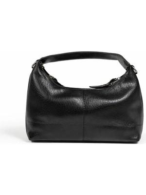 Nevalia Siyah Zımbalı Kadın Omuz Çantası – El ve Ayarlanabilir Askılı, Fermuarlı, Günlük Şık El Çantası