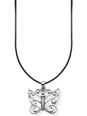 Oya Silver Retro Gümüş Kelebek Kolye Ucu 2.8x2.8 cm [OYSY235]