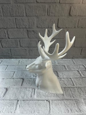 Timion Beyaz Geyik Biblo 23 cm Dekoratif Modern Tasarım
