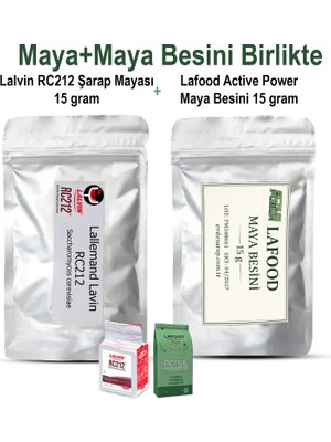Lallemand Lalvın RC212 Kırmızı Şarap Mayası (15 gr) ve Maya Besini (15gr) Birlikte