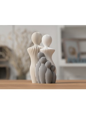 Soyut Aile Figürü Seti Modern Minimalist Dekoratif Heykel Biblo (6’lı Set)