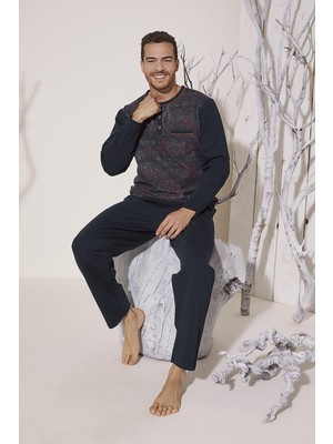 Kly 8026 Erkek Yaka Reçme Pijama Takım