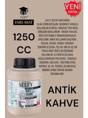 Selfy Decor Islak Zemin Boyası 1250 cc Mutfak Tezgah Fayans Lavabo Küvet Tuvalet Zemin Her Yüzey