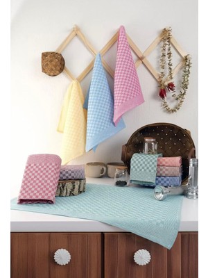 60X40 cm Pamuklu Kare Dokulu Mutfak Bezi – 5’lı Set