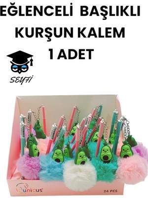 Eğlenceli Başlıklı Kurşun Kalem Ponpon Kalemler