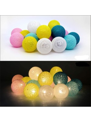 Skygo 2 M 10 lu Işıklı Renkli Top Dekoratif Süs Pilli