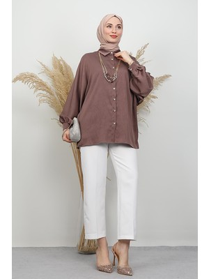 Yarasa Kol Gömlek Kahve