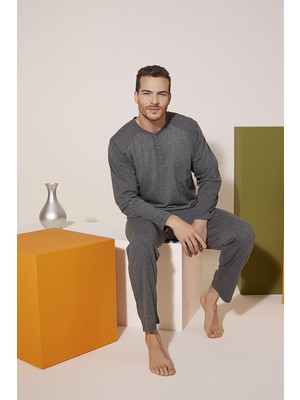 Kly 9201 Erkek Midi Yaka Pijama Takım