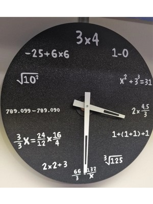 Hasfar Tech Matematik Denklemli Duvar Saati - Siyah Modern Okul ve Ofis Hediyesi