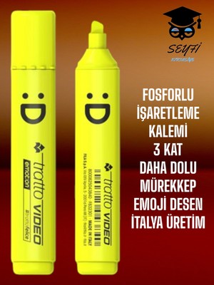 Fosforlu Işaretleme Kalemi 3 Kat Daha Dolu Mürekkep Italya Üretim